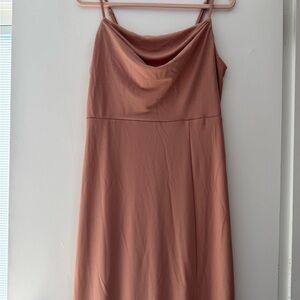 Birdy Grey Pink Maxi Slip Dress with Cowl Neck
